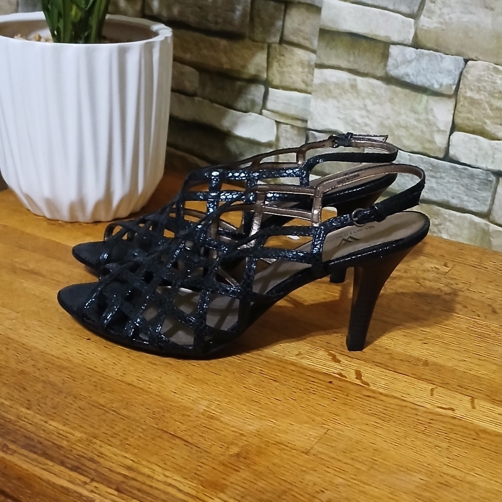 Worthington Slingback Black Evening Heels Pumps Elegant Formal